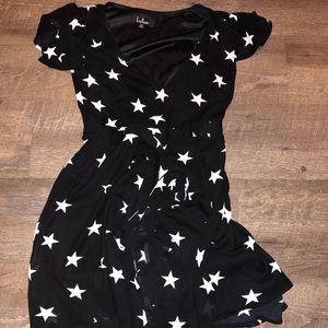Star Wrap Dress with Ruffles